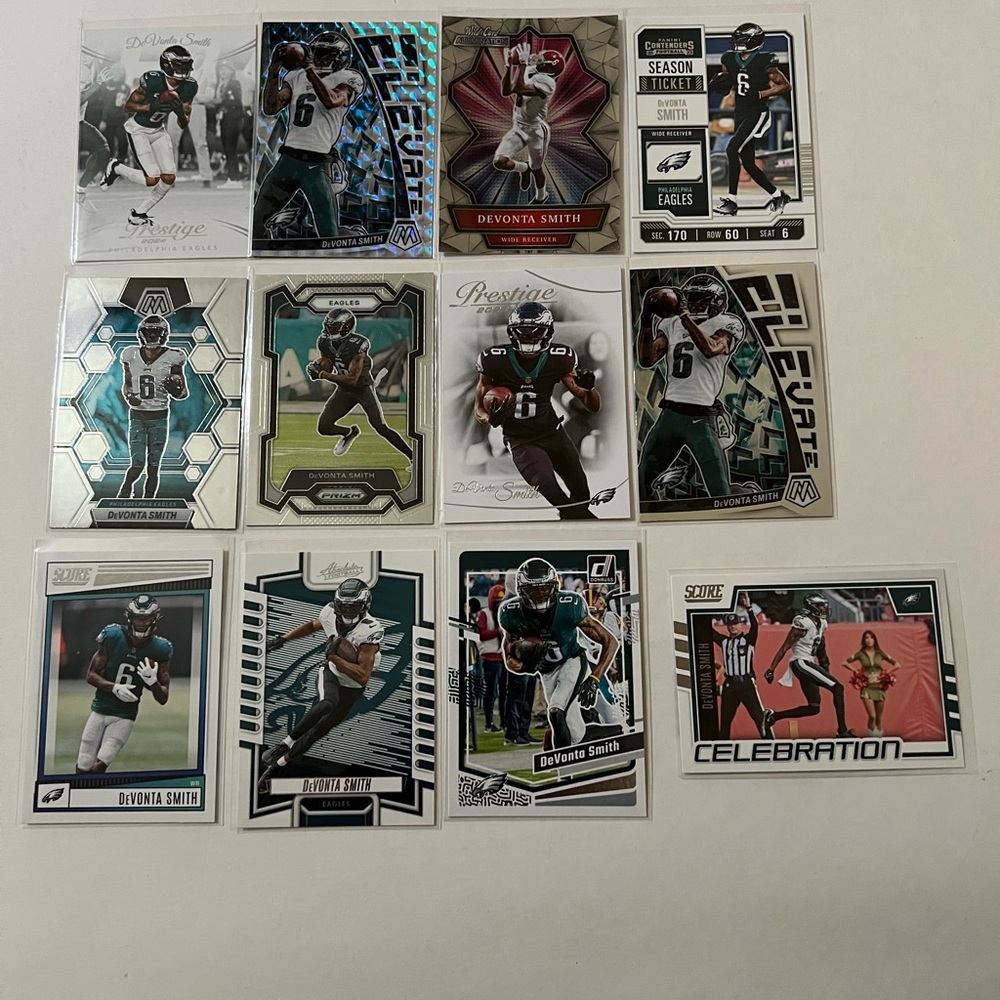 Devonta Smith WR Philadelphia Eagles Lot of 12 NFL Football Trading cards 🔥🔥🏈